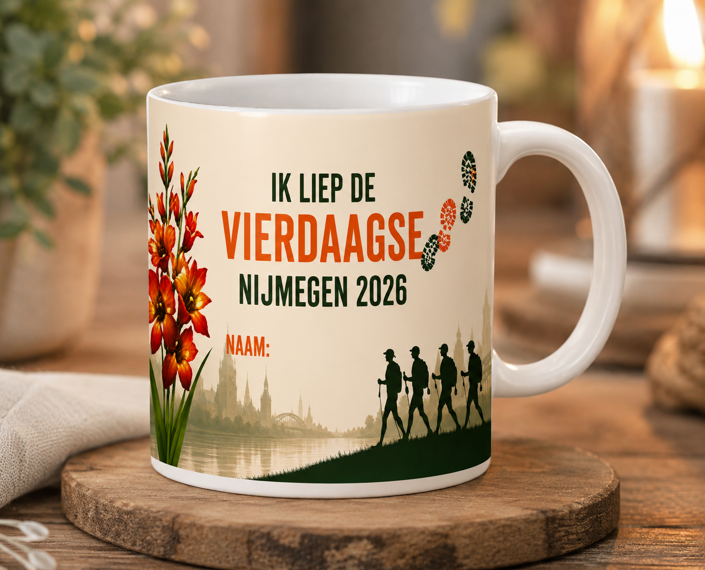 Ik liep de Vierdaagse mok met naam – Nijmegen 2026