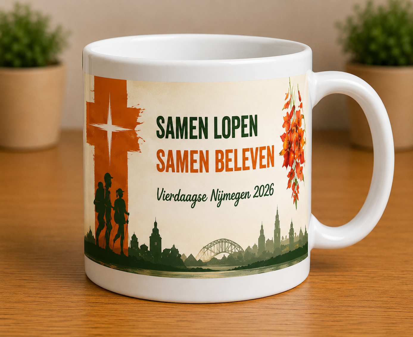 Samen lopen samen beleven mok – Vierdaagse Nijmegen 2026