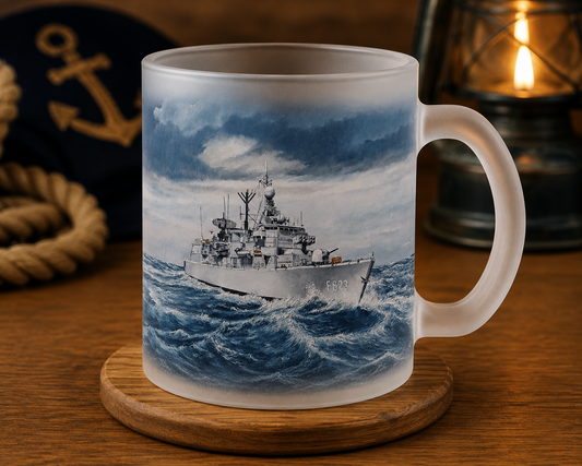 Hr. Ms. Philips van Almonde F823 frosted theeglas 11 oz