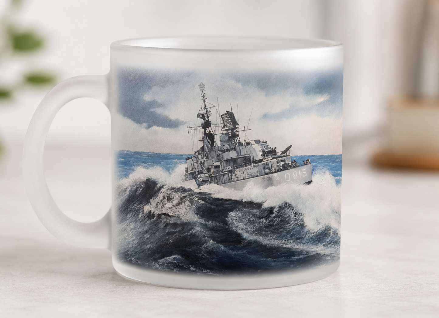 Hr. Ms. Overijssel D815 frosted theeglas 11 oz