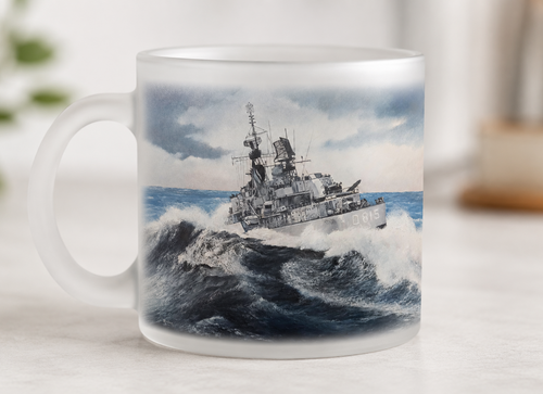 Hr. Ms. Overijssel D815 frosted theeglas 11 oz