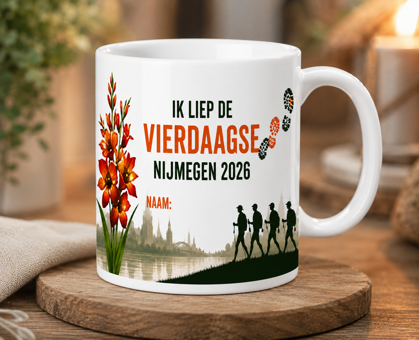 Ik liep de Vierdaagse mok met naam – Nijmegen 2026