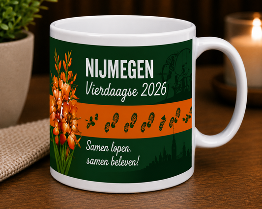 Vierdaagse Nijmegen 2026 mok – Samen lopen editie
