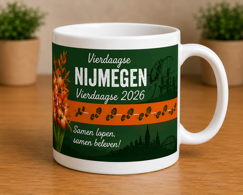 Vierdaagse Nijmegen 2026 mok – Samen lopen editie
